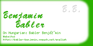 benjamin babler business card